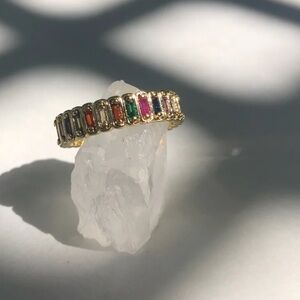 NWOT Gold Plated Ring Multicolor Jewels